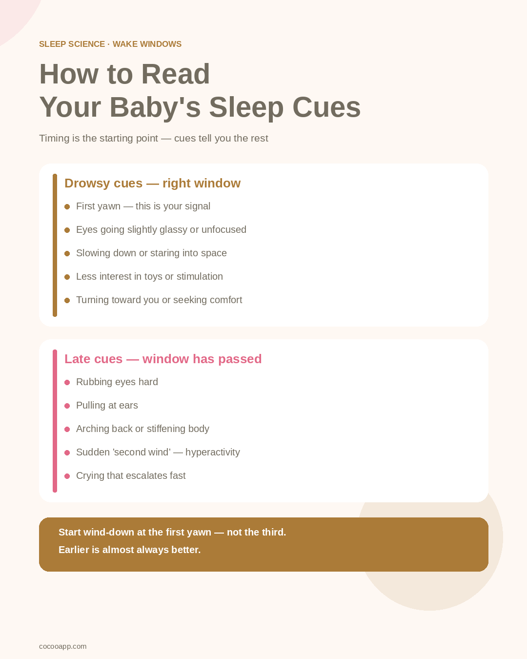 Signs your baby is ready for sleep — drowsy cues vs. overtired cues